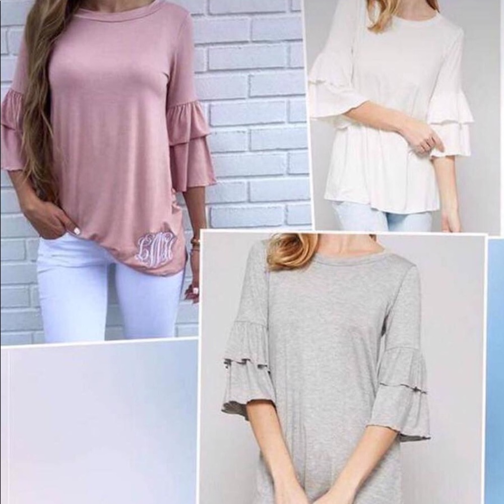 Brand new boutique top, ruffle sleeve tunic
